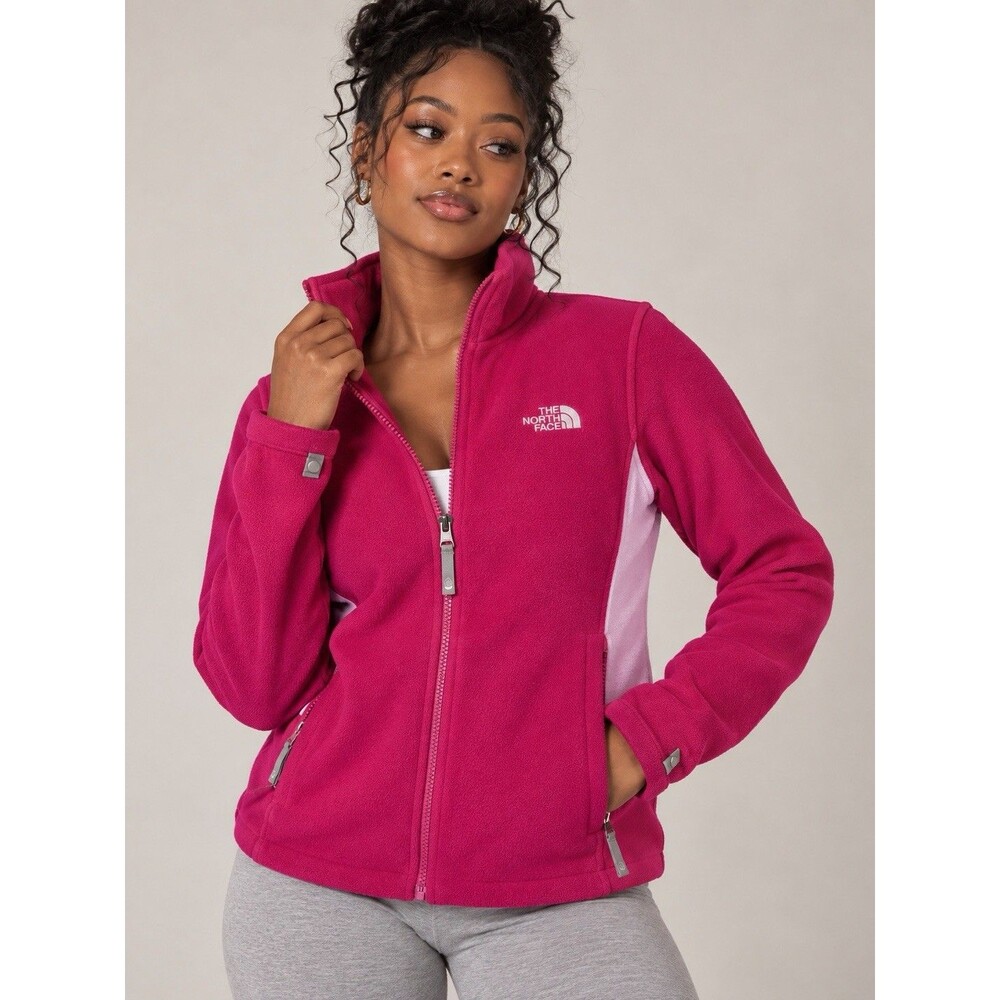 The North Face Women’s L Pink Full Zip Fleece Jacket Colorblock